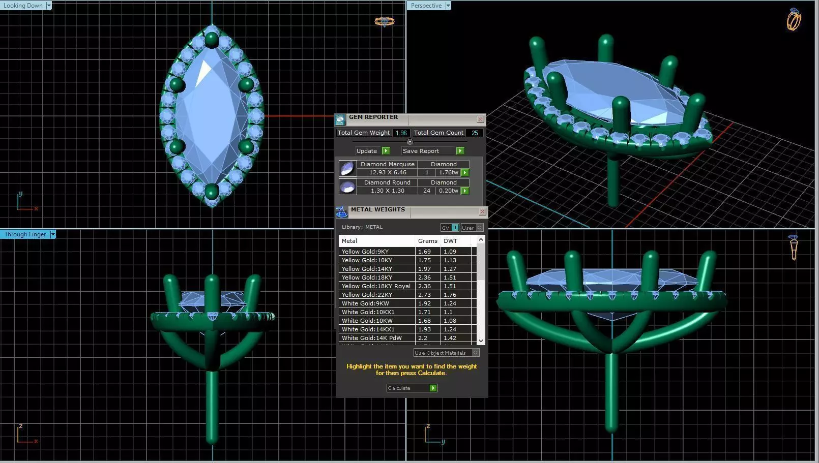 Marquise Shaped Pendant With Gem 5 3D print model_0
