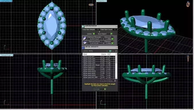 Marquise Shaped Pendant With Gem 6