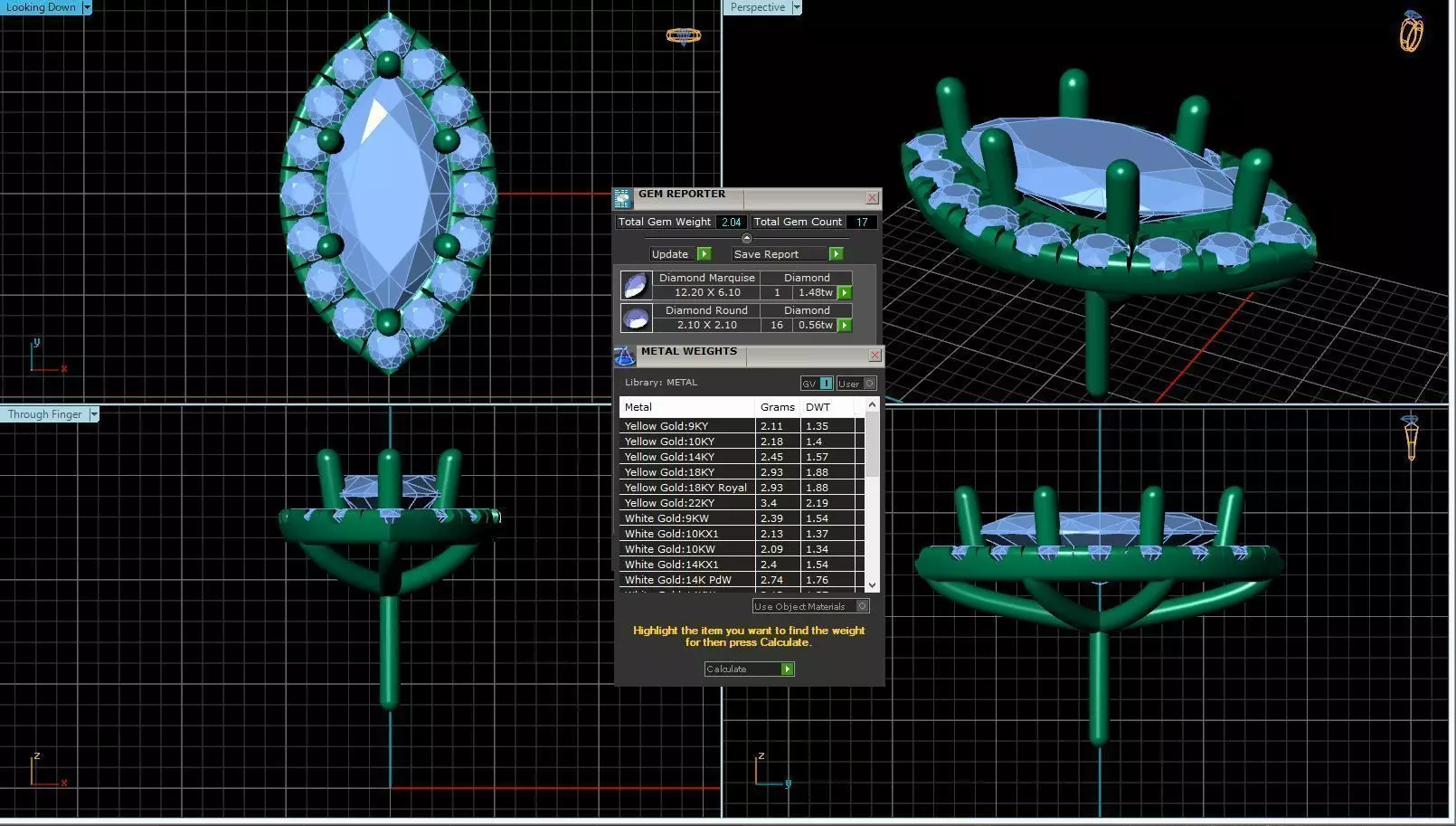 Marquise Shaped Pendant With Gem 6 3D print model_0