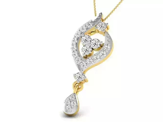 Golden Pendant With Diamonds 38