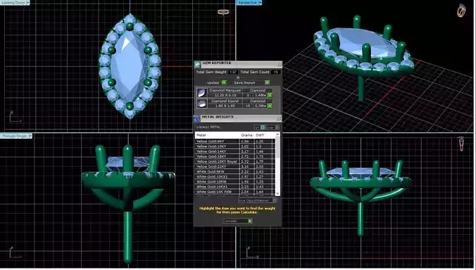 Marquise Shaped Pendant With Gem 7