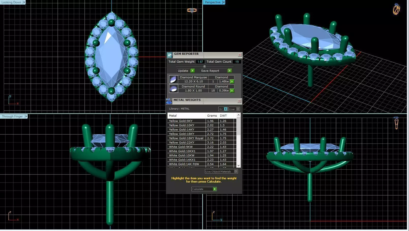 Marquise Shaped Pendant With Gem 7 3D print model_0