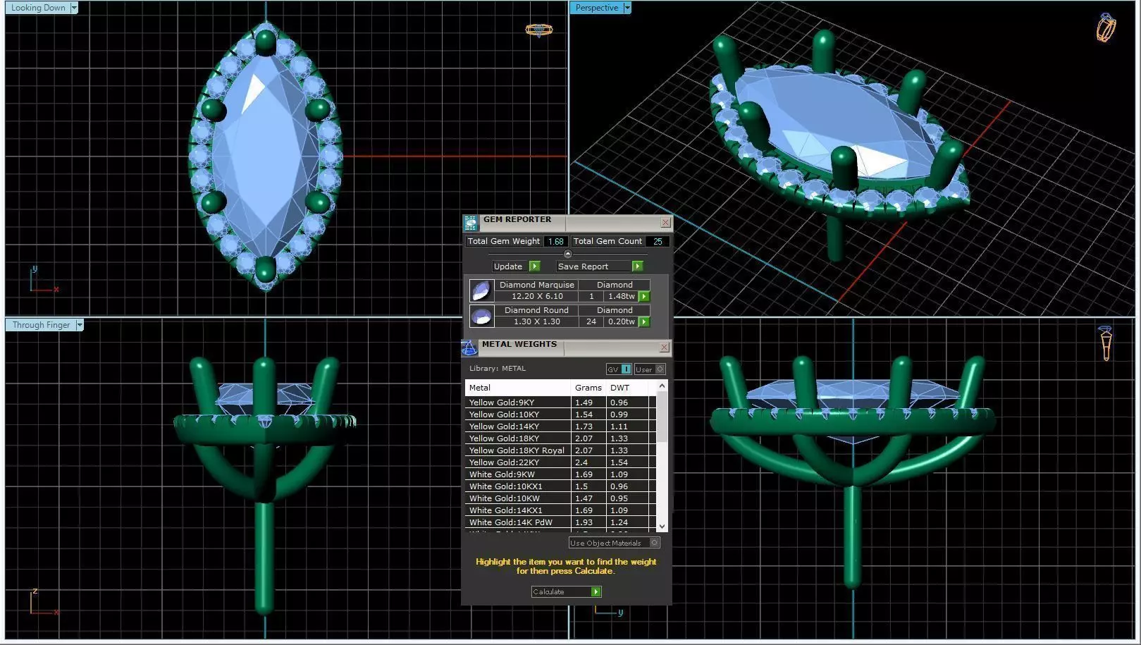 Marquise Shaped Pendant With Gem 8 3D print model_0