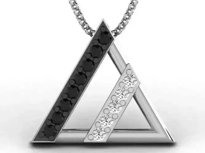 Triangle Shaped Pendant With Gems 3D print model