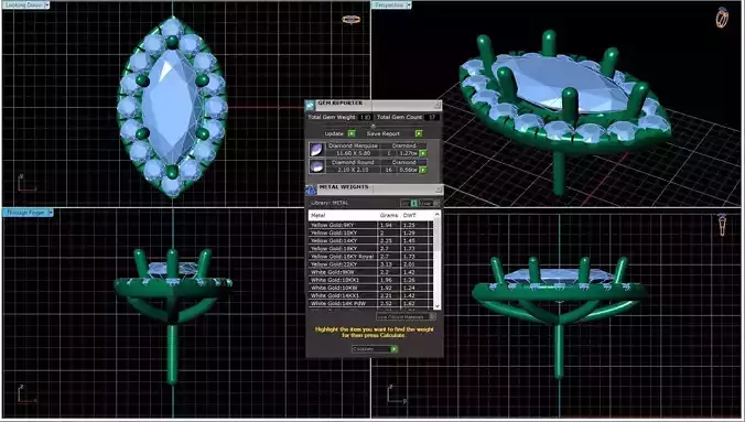 Marquise Shaped Pendant With Gem 9