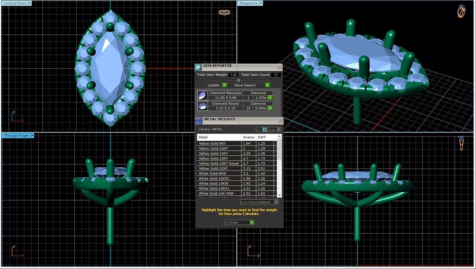 Marquise Shaped Pendant With Gem 9 3D print model_0