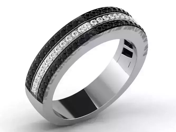 Silver Ring With Diamonds And Gems 1