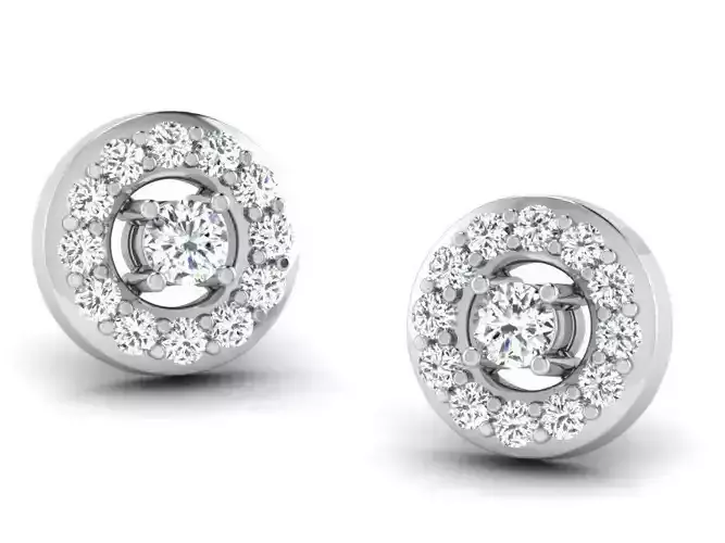 Round Ear Studs With Diamonds 1