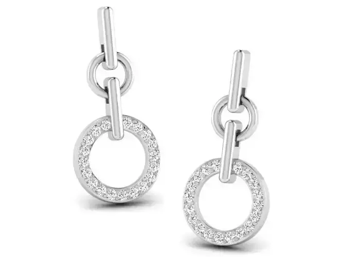 Round Drop Earrings With Diamonds 1