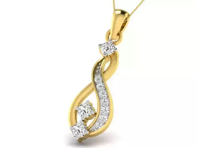 Golden Pendant With Diamonds 39
