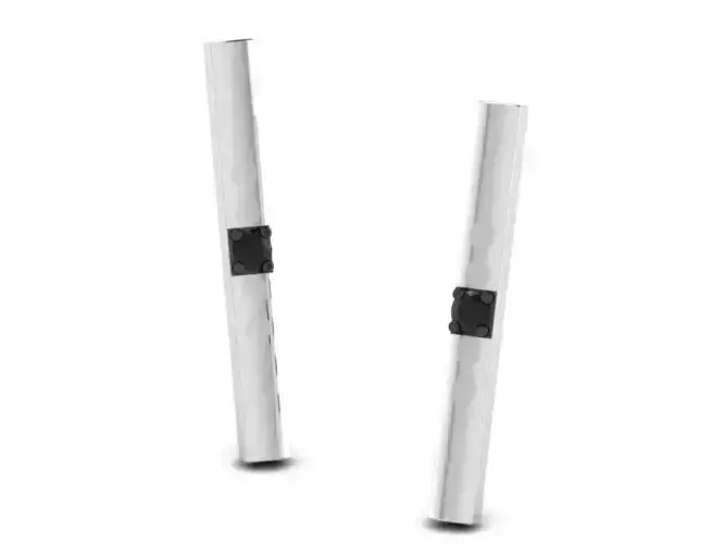 Pencil Shaped Earrings With Gem