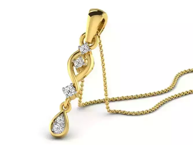 Golden Pendant With Diamonds 42