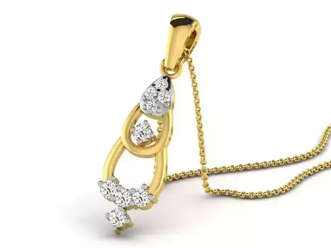 Golden Pendant With Diamonds 43