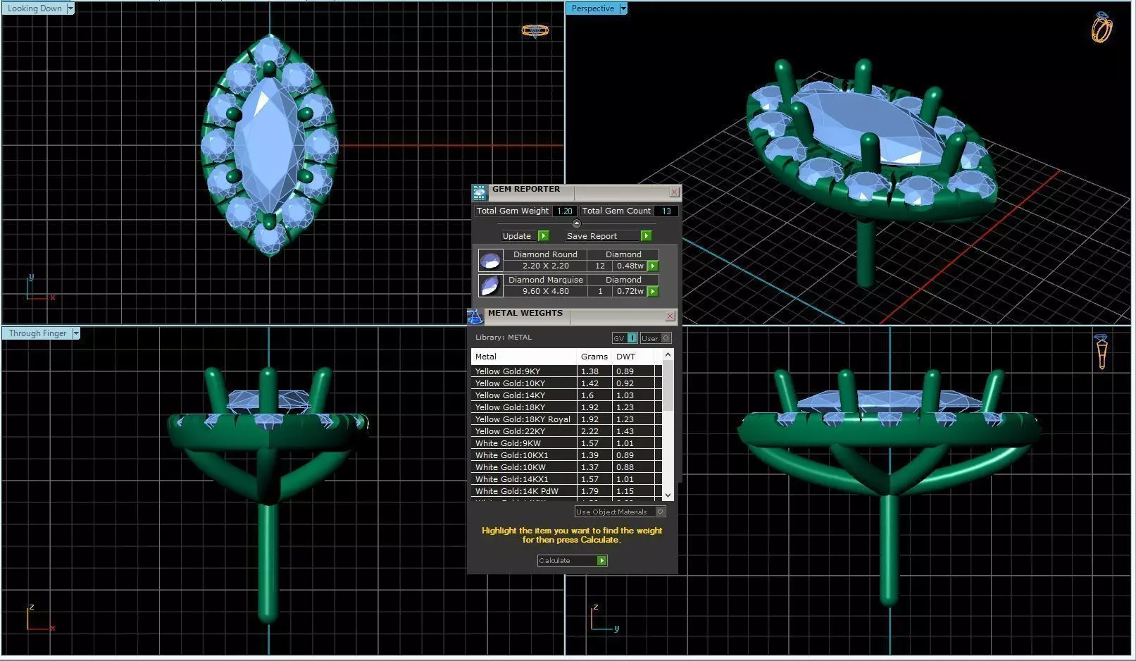 Marquise Shaped Pendant With Gem 15 3D print model_0
