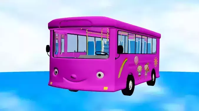 Cutie School Bus 3D model Low-poly 3D model