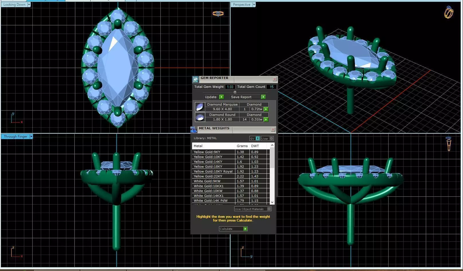 Marquise Shaped Pendant With Gem 16 3D print model_0