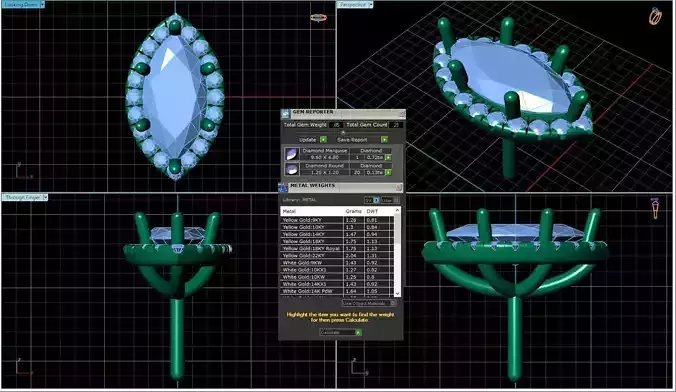 Marquise Shaped Pendant With Gem 17