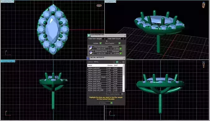 Marquise Shaped Pendant With Gem 18