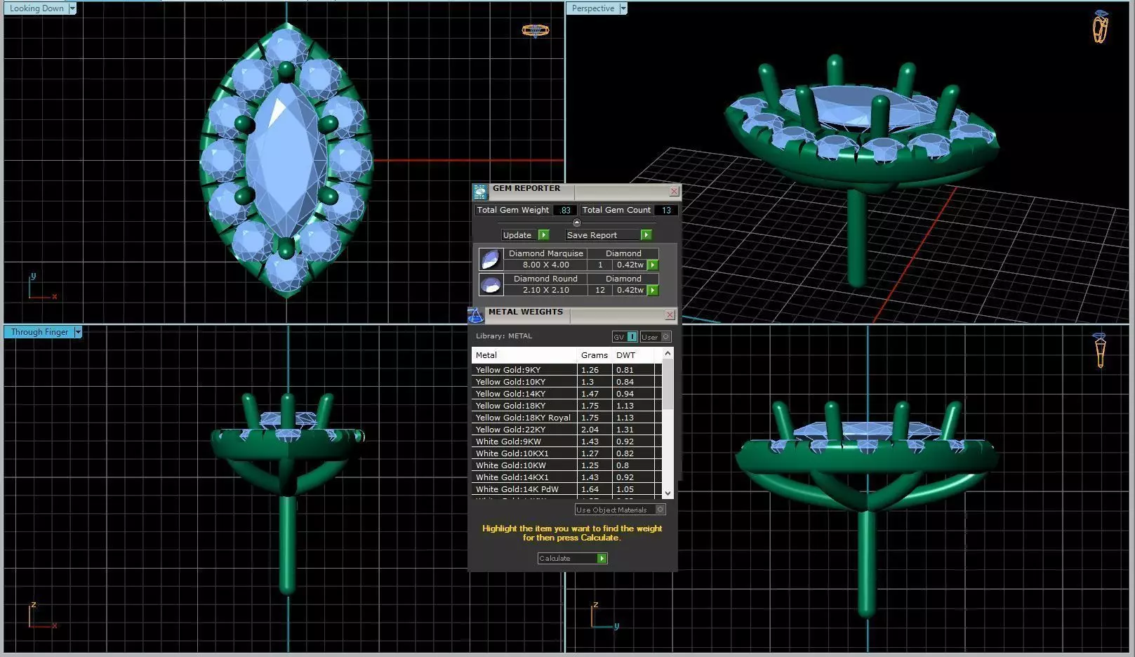 Marquise Shaped Pendant With Gem 18 3D print model_0