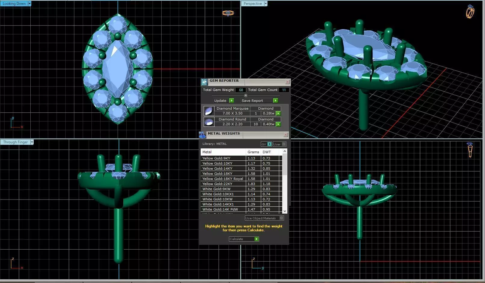 Marquise Shaped Pendant With Gem 21 3D print model_0