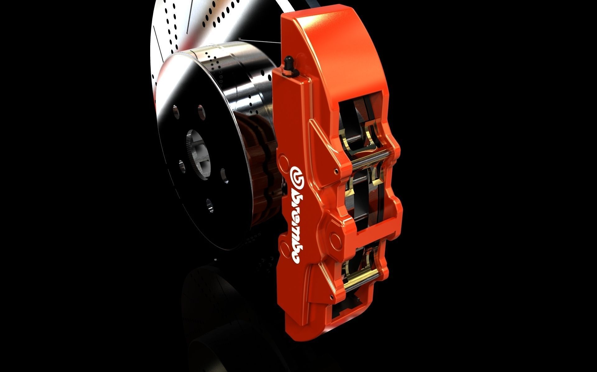 Brake Disc Brembo Free 3D model_9
