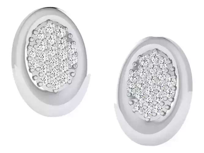Oval Shaped Earrings With Diamonds 5