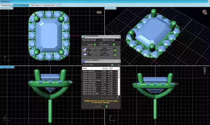 Rectangle Shaped Pendant With Gem 1