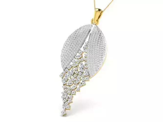 Oval Shaped Cluster Pendant With Diamonds