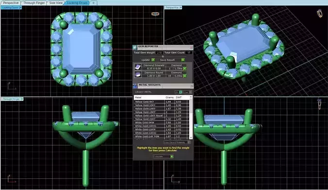 Rectangle Shaped Pendant With Gem 4