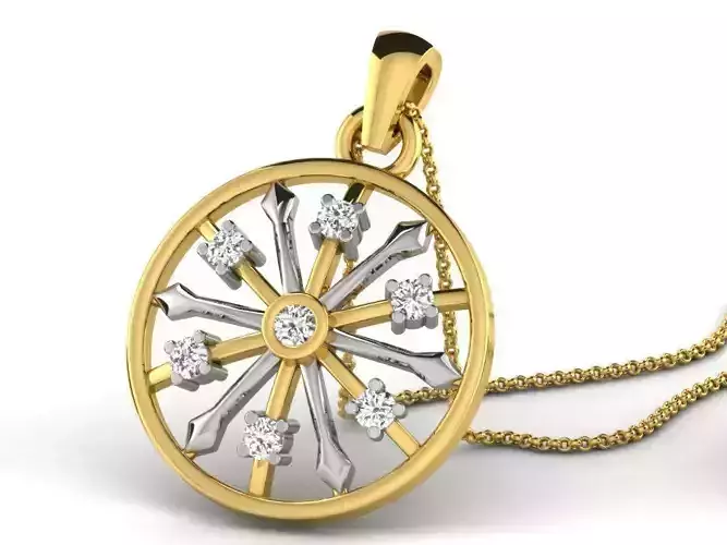 Round Shaped Pendant With Diamonds 4