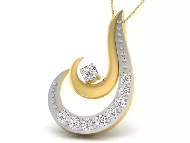 Swirl Gold Pendant With Diamonds