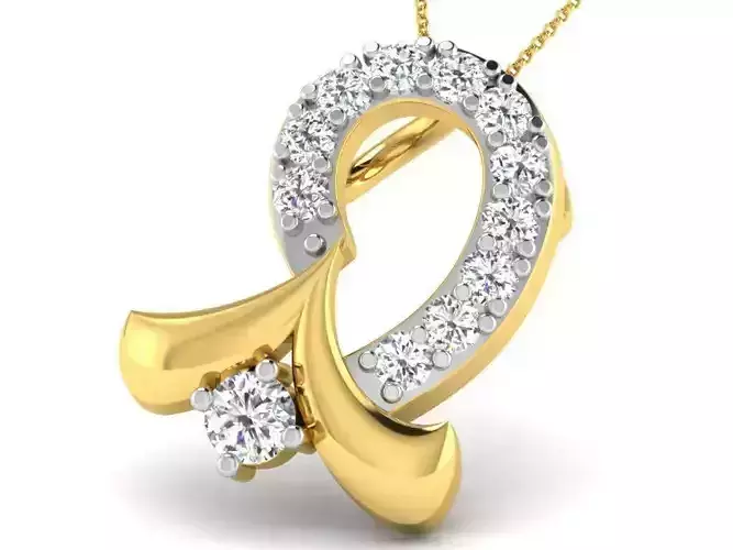 Golden Pendant With Diamonds 47
