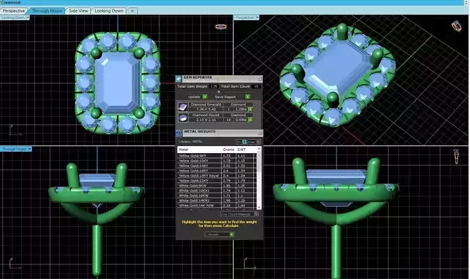 Rectangle Shaped Pendant With Gem 9
