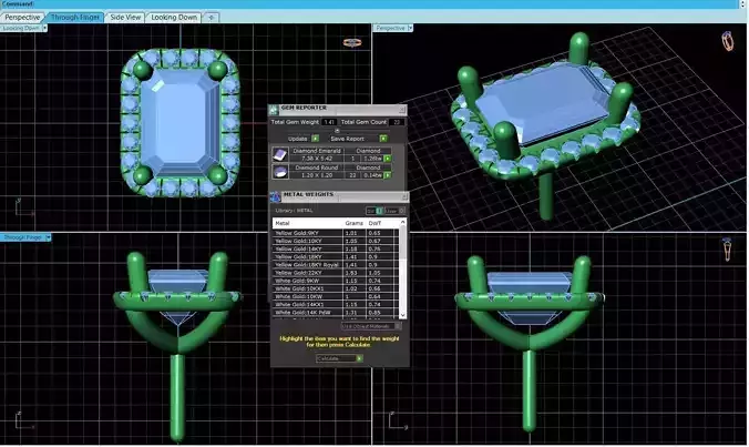 Rectangle Shaped Pendant With Gem 11