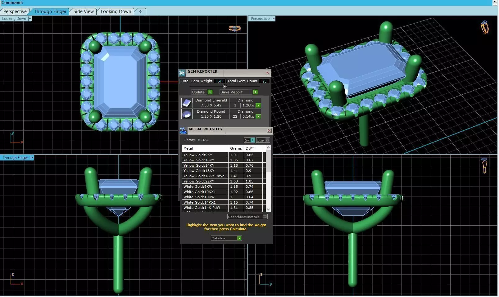 Rectangle Shaped Pendant With Gem 11 3D print model_0