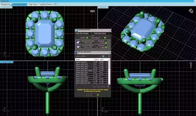 Rectangle Shaped Pendant With Gem 12