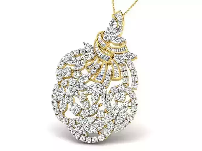 Golden Pendant With Diamonds 48