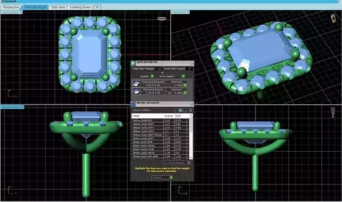 Rectangle Shaped Pendant With Gem 13