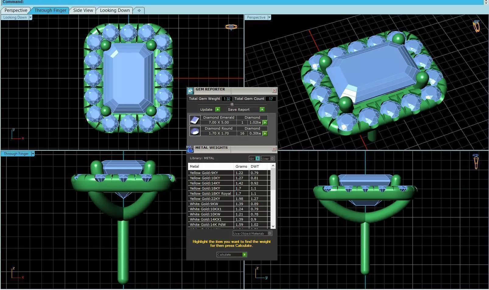 Rectangle Shaped Pendant With Gem 13 3D print model_0