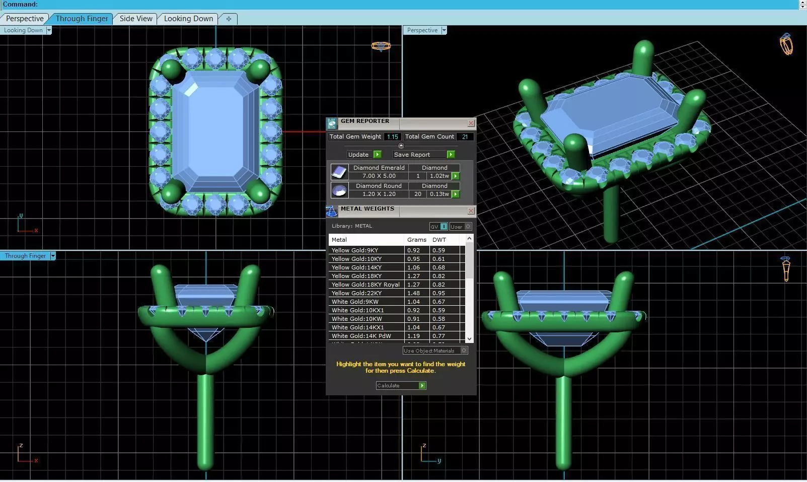 Rectangle Shaped Pendant With Gem 14 3D print model_0