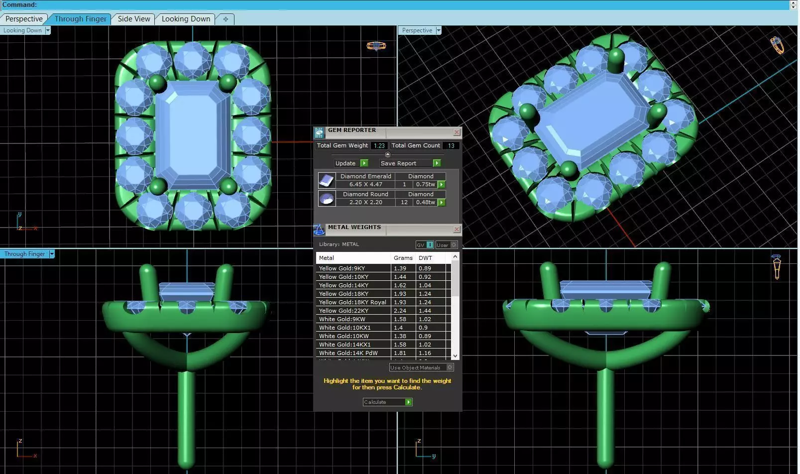 Rectangle Shaped Pendant With Gem 15 3D print model_0