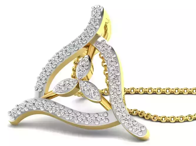 Golden Pendant With Diamonds 49
