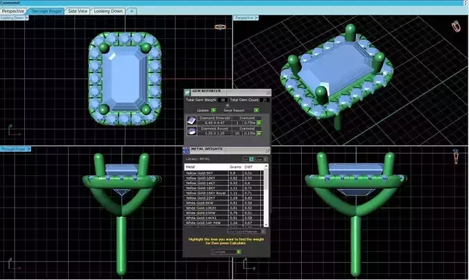 Rectangle Shaped Pendant With Gem 17