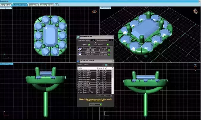 Rectangle Shaped Pendant With Gem 18