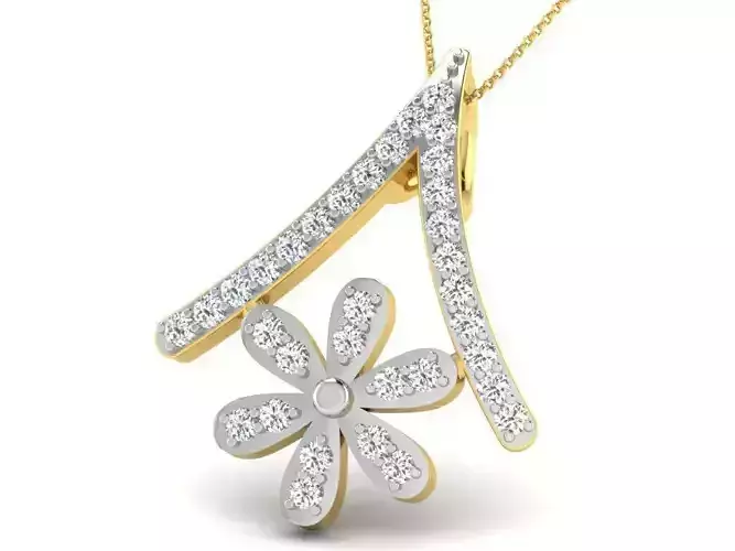 Flower Shaped Pendant With Diamonds 23