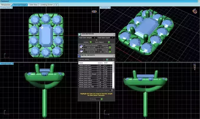 Rectangle Shaped Pendant With Gem 21