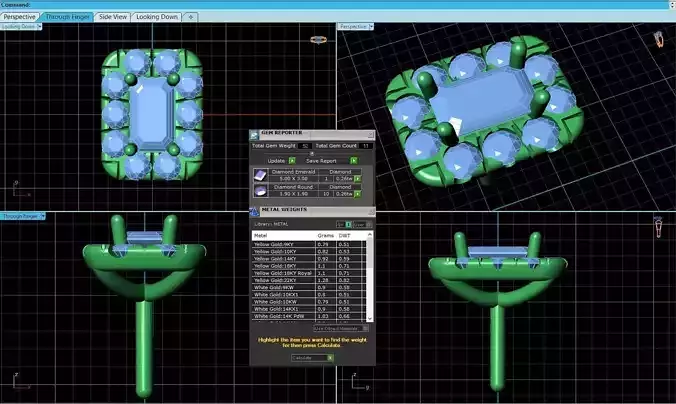 Rectangle Shaped Pendant With Gem 22
