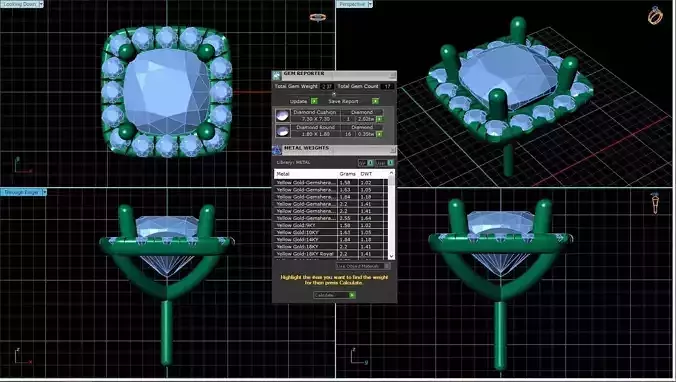 Square Shaped Pendant With Gem 25