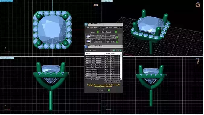 Square Shaped Pendant With Gem 26