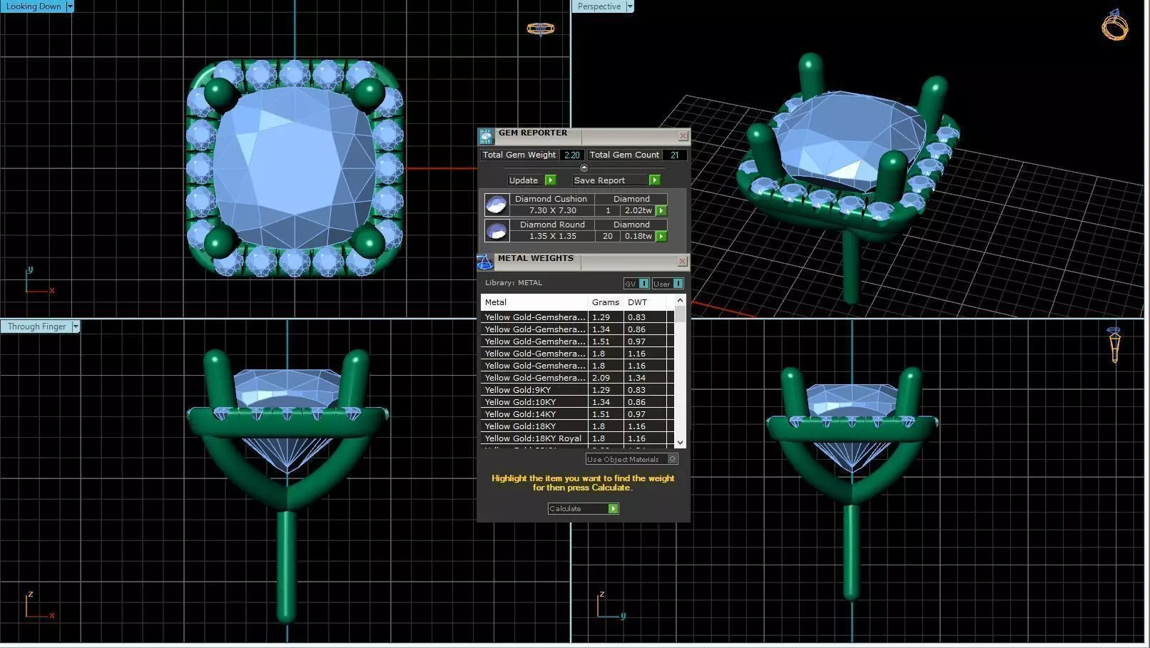 Square Shaped Pendant With Gem 26 3D print model_0
